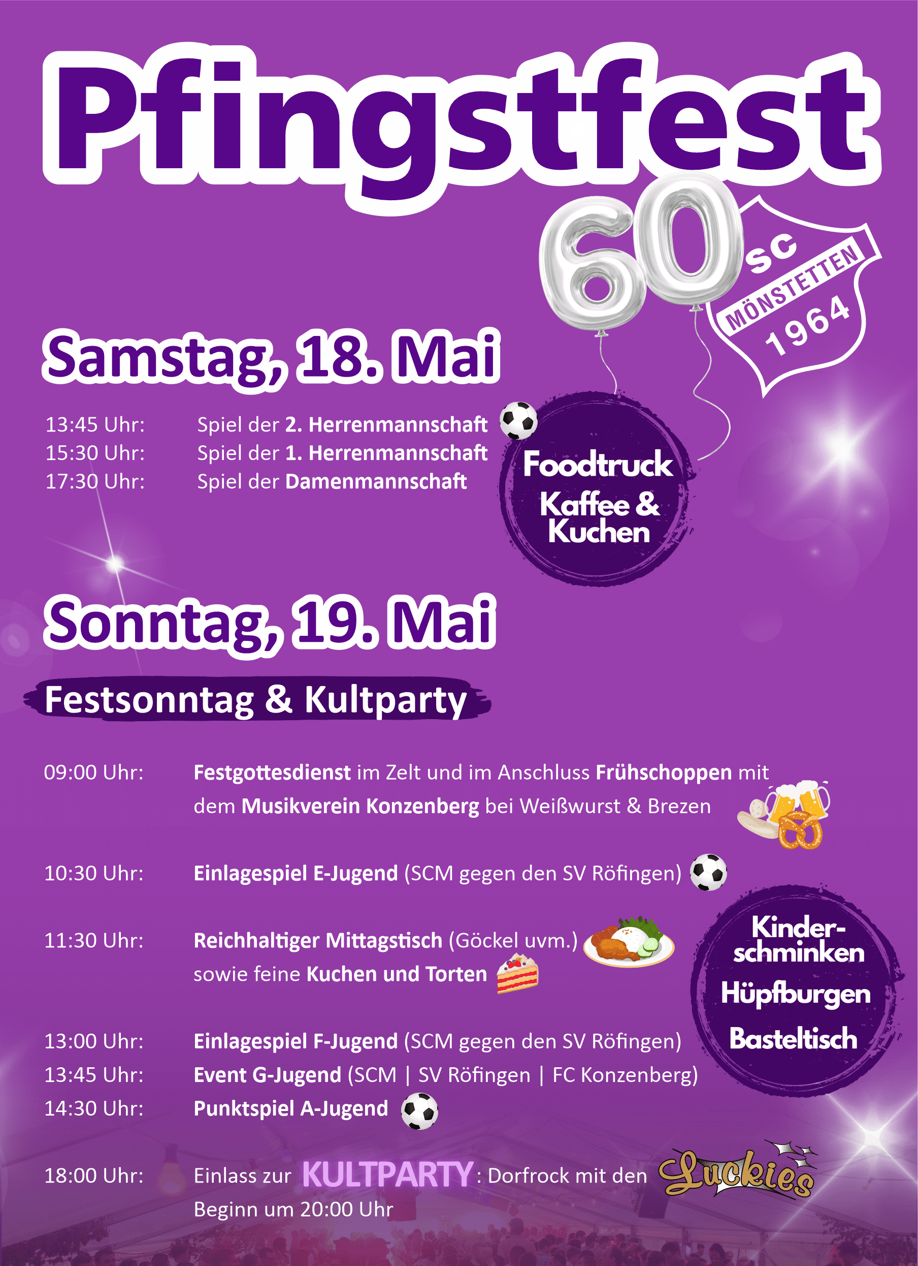 Flyer Programm Pfingstfest Mönstetten 2024